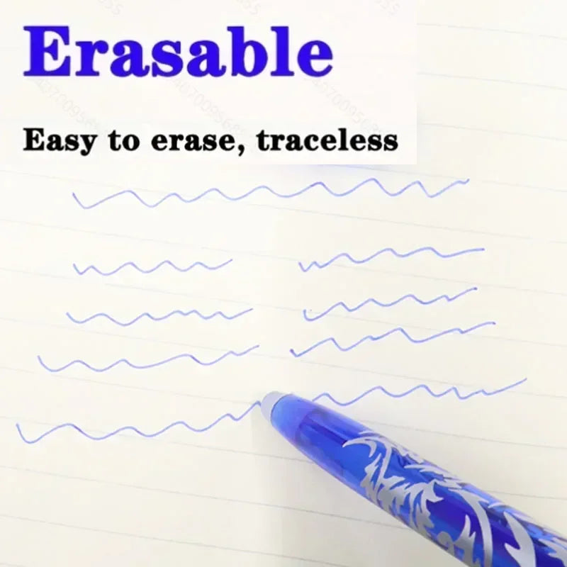 8pcs Multi-Color Erasable Gel Pen 0.5mm Tip Painting Writing Drawing School Black Blue Red Pink Orange Green Purple Light Blue