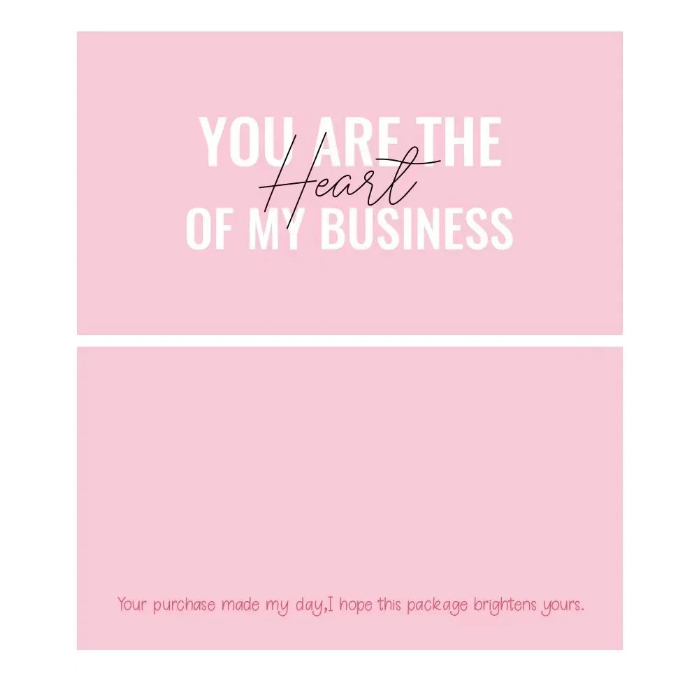 50pcs Pink Double Sided Thank You Cards for Small Business Gift Card Party Decoration Supplies Greeting Cards Package Decoration