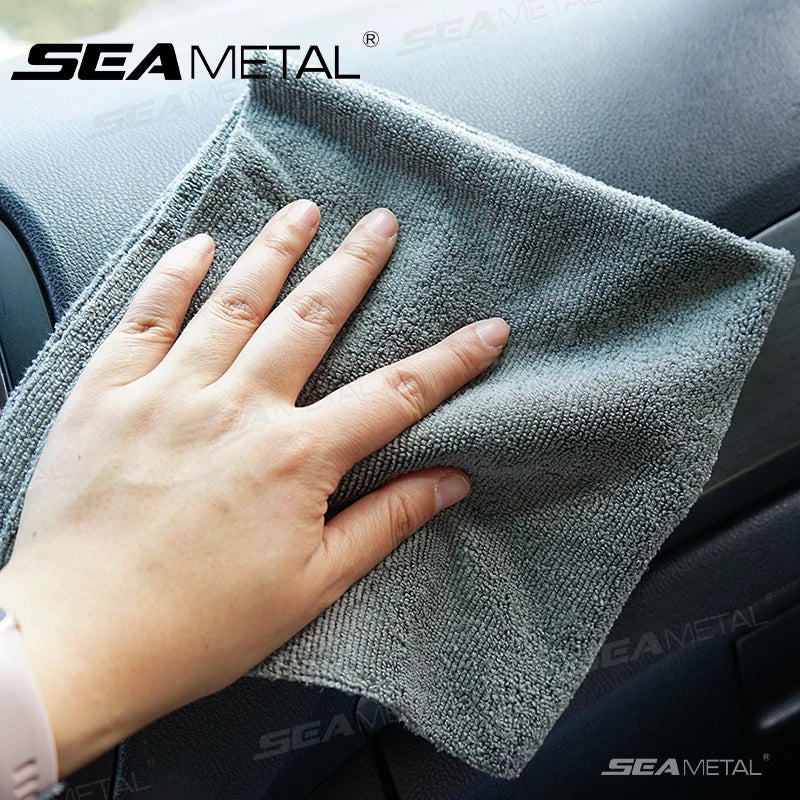 SEAMETAL 3/5/10pcs Car Wash Microfiber Towel Soft Edgeless Car Polishing Cloth Waxing Towel 40X40CM for Car Cleaning Accessories
