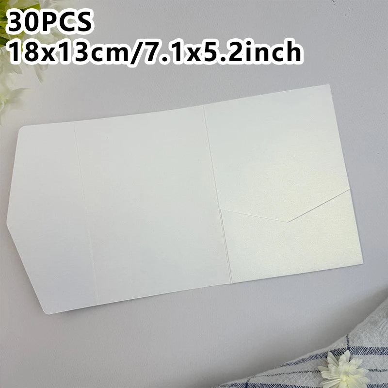 30pcs 18x13cm Green Envelopes for Wedding Invitation Small Business High-grade 250g Paper Stationery Supplies Storage Bag