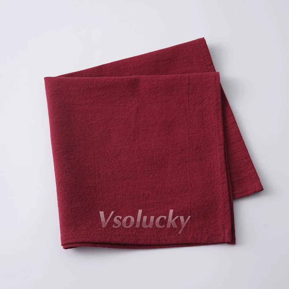 Cloth Napkin 40x40cm Washed Cotton Plain Washed Cotton Soft Rustic Table Napkin for Wedding Christmas Party Daily Family Meals
