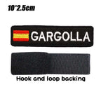 Custom Spain Name Tags Army Blood Number ID Embroidered Patches with Iron on Hook Backing