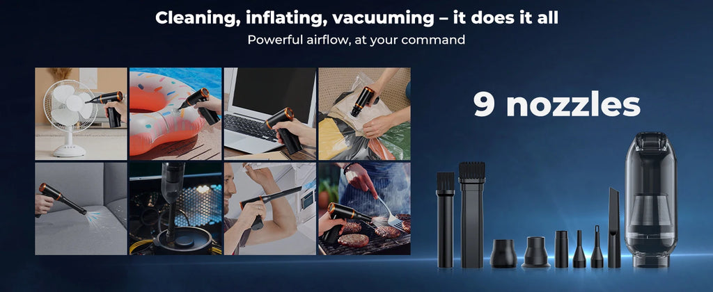 K&F CONCEPT Vacuum Magnetic Electric Air Duster Compressed 2-in-1 Air Blower&Suction for Computer,Laptop Keyboard,Camera Clean