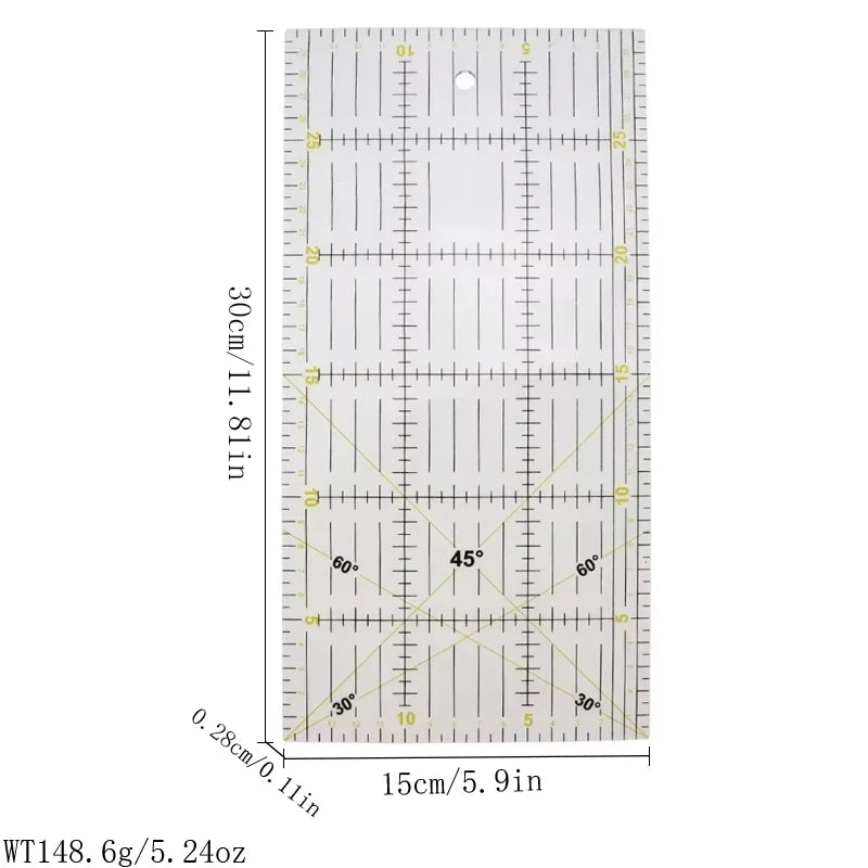 Yokoyama Acrylic Sewing Ruler For Patchwork Measuring Drawing Dressmaker Yardstick DIY Craft Quilting Cutting Accessories Tool