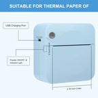 Mini Portable Printer Thermal Printing Sticker Wireless Inkless Mini Pocket Printer Self-adhesive Label Printer Photo Printer