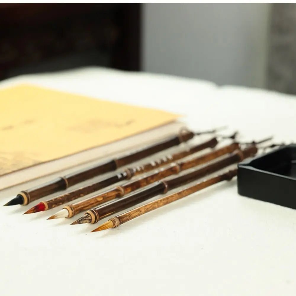 Traditional Chinese Writing Brushes Bamboo Wolf's Hair Writing Brush for Calligraphy Painting Practice Brush