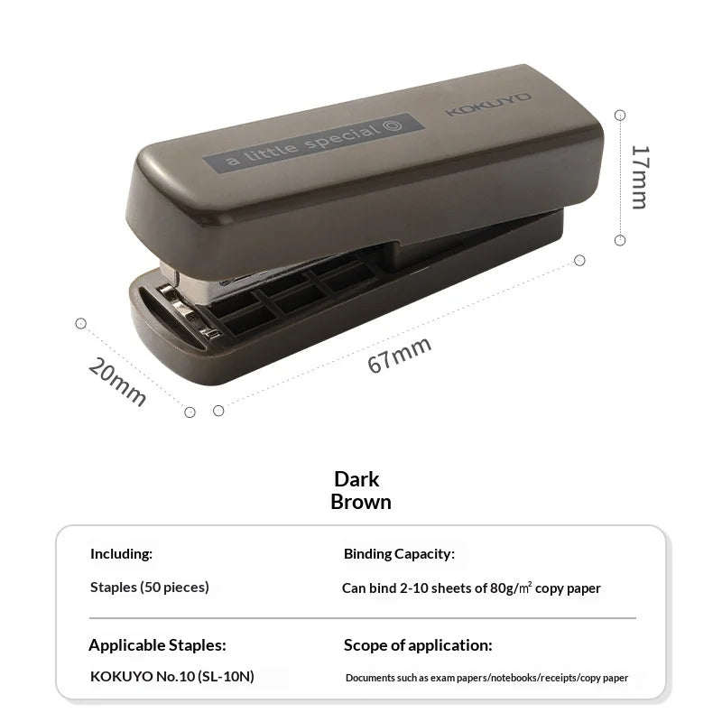 Kokuyo A Little Special 10#Needle Mini Stapler,Strong&Easy Lightforce Effortless Stapling Tool for School,Home,Office,Exam,Files