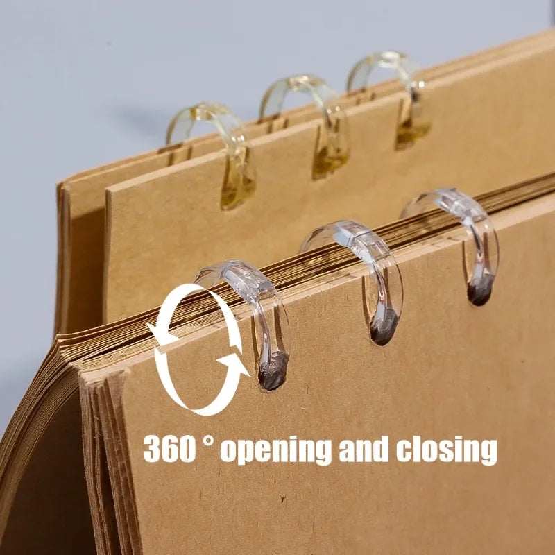 Loose Leaf Binders 5 Colors 3-hole Book Rings Translucent Binding Spines Combs Snap Split for DIY Diary Scrapbook School Supply