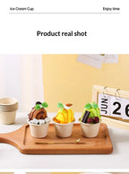 5/10/20/50pcs 5OZ Ice Cream Cup Environmentally Friendly Degradable Disposable Celebrity Dessert Pulp Light Food Paper Bowl