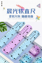 M&G 15/20/30 cm Transparent Soft Ruler for Primary School Students Folding Straight Ruler