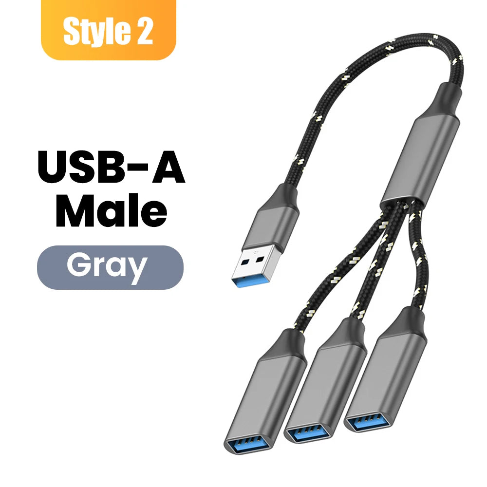 Multifunctional 3 in 1 USB Type C Hub Extensions OTG Adapter Fast Data Transfer Adapter For PC Laptop Macbook HUB Splitter Cable