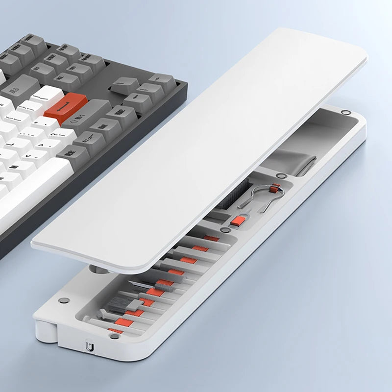 QS22 Two-in-One Multi-Functional Cleaning Set Keyboard Handle Leather Sponge Office Wrist Guard