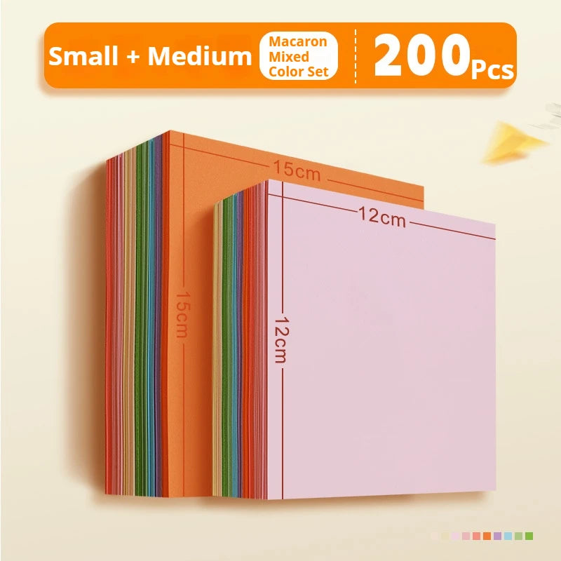 100/200/300pcs Square Origami Paper Double Sides Solid Color Folding Paper Multicolor Kids Handmade DIY Scrapbooking Craft Decor