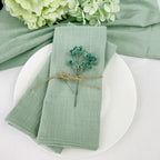 4PCS 30x45cm 100% Cotton Christmas Green Napkin Blue Reusable Wedding Party Table Decor Retro Napkins