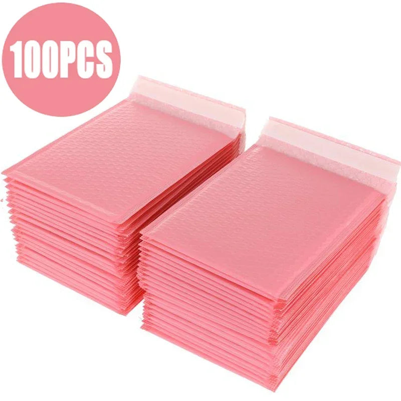100pcs Bubble Mailers Pink Poly Bubble Mailer Self Seal Padded Envelopes Gift Bags For Book Magazine Lined Mailer Self Seal