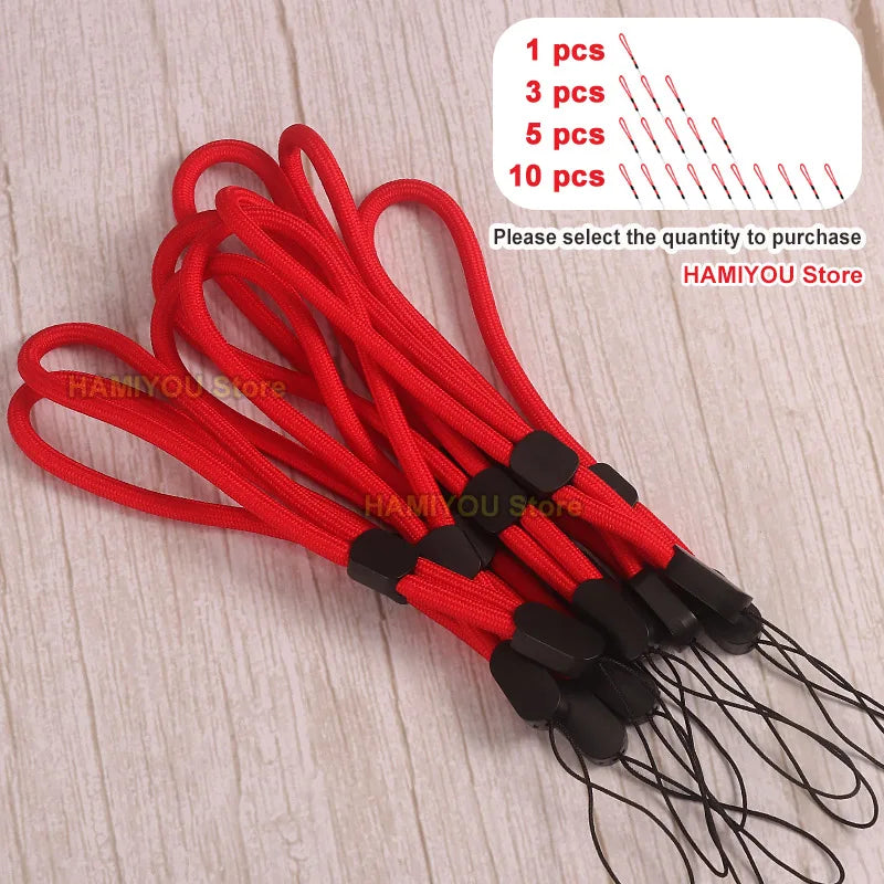 Red Adjustable Mobile Phone Strap / Color Wrist Lanyard for USB Flash Drives Keys Keychains Camera Key For Samsung XIAOMI iPhone