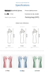 Kitchen Dishwashing Gloves Thickened Durable Waterproof Cleaning Housework Women'S Laundry Latex Rubber Gloves #3342
