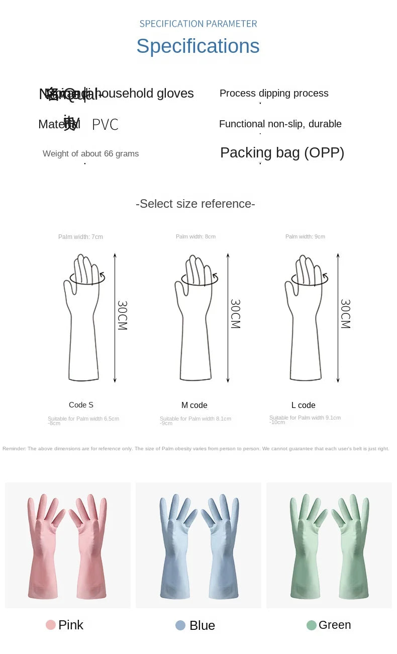 Kitchen Dishwashing Gloves Thickened Durable Waterproof Cleaning Housework Women'S Laundry Latex Rubber Gloves #3342