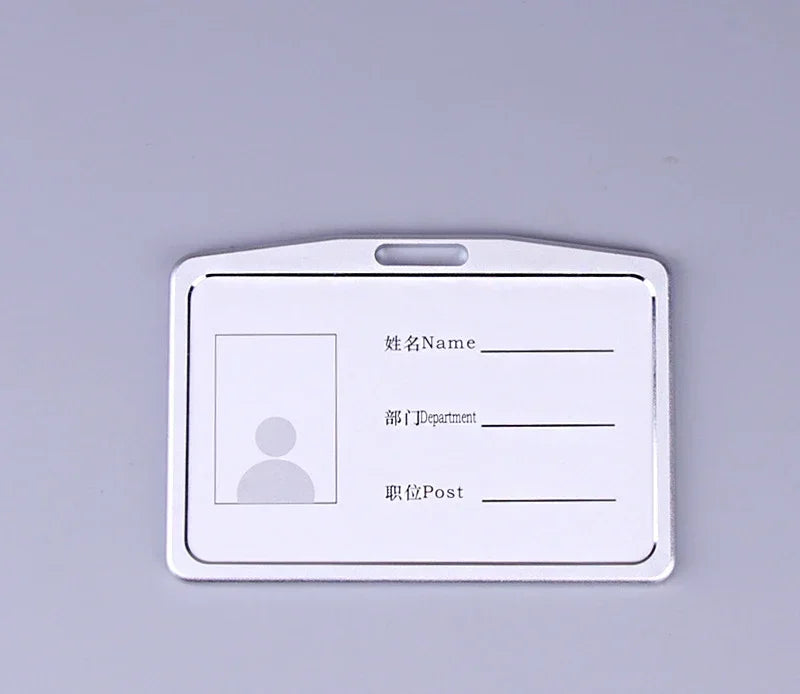 Office Metal Work Identity Badge ID Card Holder Aluminium Alloy Employee Name Cover Business Case Credit Card Holder Wallet