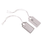 1000pcs Jewelry Strung Pricing Price Tags String Silver Merchandise Cloth Label Blank Tag White Card Paper Elastic Lanyard