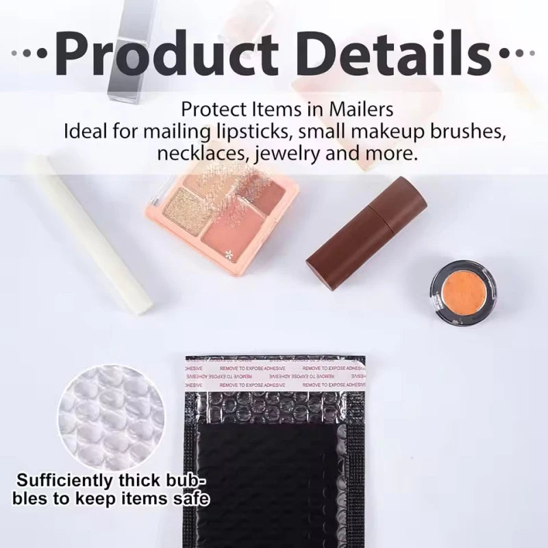50pcs Black Double-Sided Bubble Packaging Bag Self Adhesive Mailing Bag Express Packaging Bag Clothing Packaging Bag
