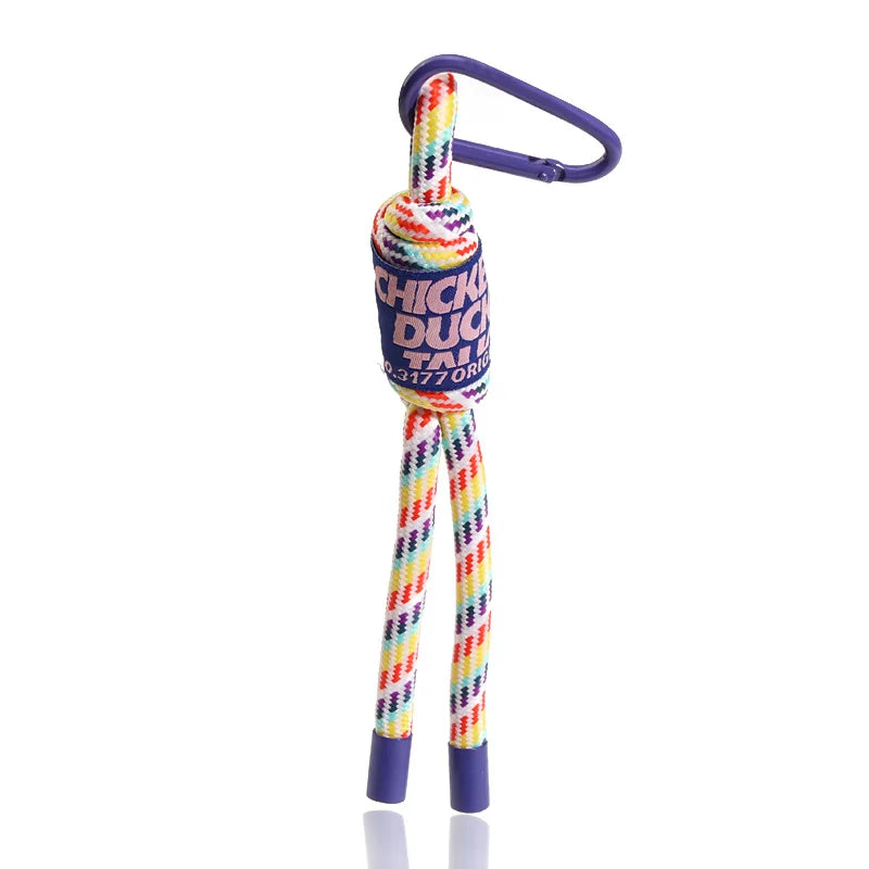 Creative Iridescent Braid Rope Keychain Carabiner Key Ring For Backpack Pendant Accessorie Hanging Cord Jewelry