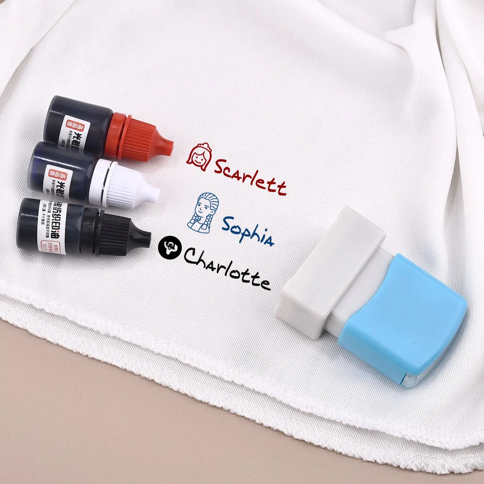 1PC 5ml Ink Textile Clothes Waterproof Ink Special Ink For Students Children Name Stamp Printing On Clothing Wash Not Fade