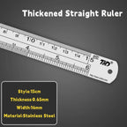 15/20/30/40/50cm Stainless Steel Ruler Double Side Scale Stainless Steel Straight Ruler Thickening Engineer Grade Measuring Tool