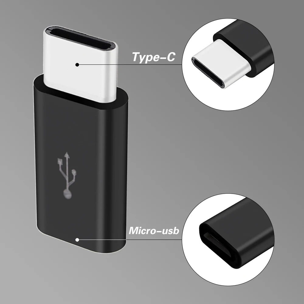 1/3Pcs Micro USB Female To Type C Male Adapter OTG Converter Micro-B To USB-C Connector Charging Cable Adapter Phone Accessories
