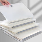 3Pcs Frosted Transparent A4 Loose Leaf Binder 3 Hole Punchless Snap Button File Folder Office School Document Storage Organizer