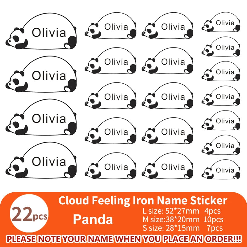 Multi Style Personalized Embroidery Name Sticker Clothes Label Decals Washable Iron On Tags Children Uniform Stickers Custom
