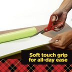 Multi-Purpose Stainless Steel Scissors, 8 Inches, Red & Gray, Great for Home, School and Office
