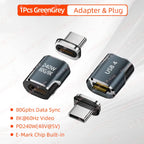 Mini USB4 80Gbps 240W Thunderbolt5/4 Magnetic Adapter USB C To Type C Fast Charge Magnet Converter Cable 8K@60Hz Type C Adapter