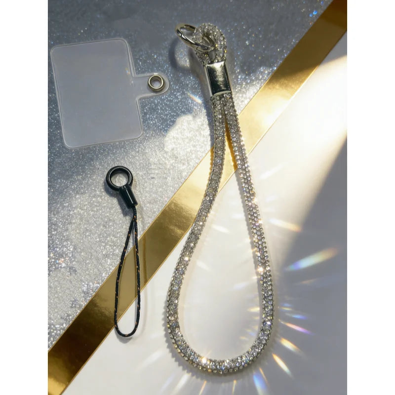 INS Glitter Phone Lanyard Phone Crystal Wrist Straps Keychain Anti-lost Rope Universal Bling Hanging Cord