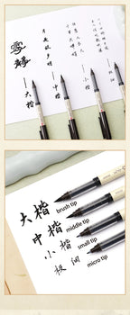 BAOKE S010 Liquid Calligraphy Pen Set 4 Tips Waterproof Pigment Ink Calligraphy Brush Pen