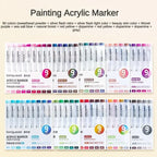 Languo 9/144 Colors Acrylic Paint Art Marker Pen DIY Painting Drawing Card Ceramic Stone Mug Glass Fabric Clothes Art Supplies