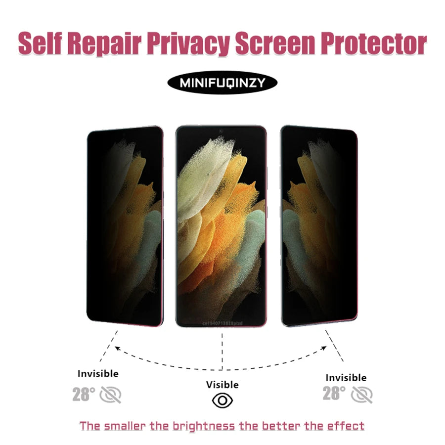 Self Repair Privacy Film For Samsung Galaxy S26 S25 S24 S23 Ultra S22 S21 S20 Plus  Anti-Spy Screen Protector Note 20 10 S10 5G