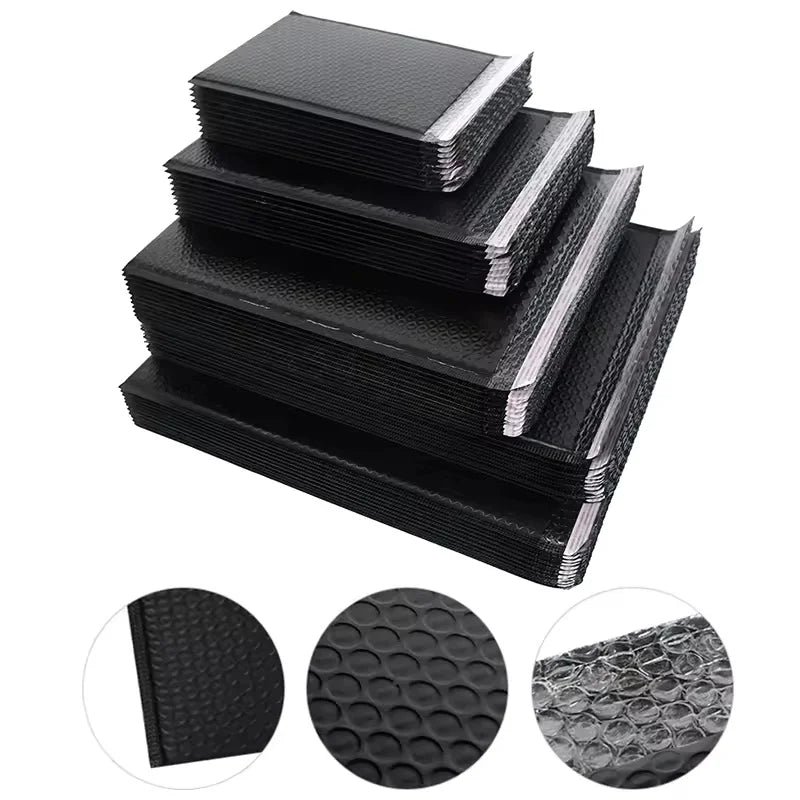 50pcs Black Double-Sided Bubble Packaging Bag Self Adhesive Mailing Bag Express Packaging Bag Clothing Packaging Bag