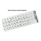 Eco-Environment Plastic White Black Hebrew Letter Keyboard Stickers On Transparent Background