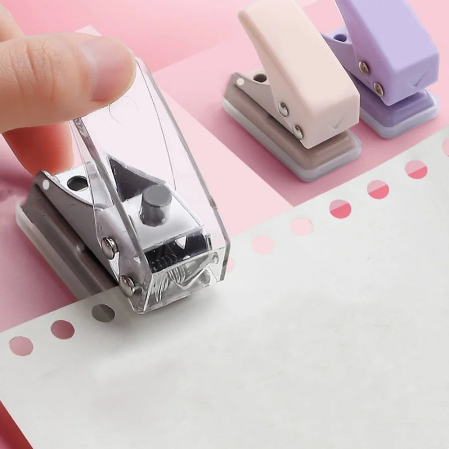 1PC mini single hole puncher DIY circular hole manual loose leaf paper 6mm punching machine student office stationery