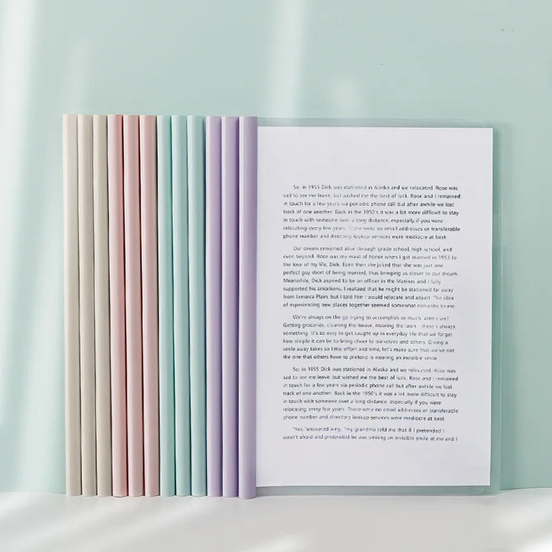 5Pcs Gradient Pull-out Clip Teardrop-shaped A4 Transparent Folder Pull-out Clip Resume File Folder Approval and Submission