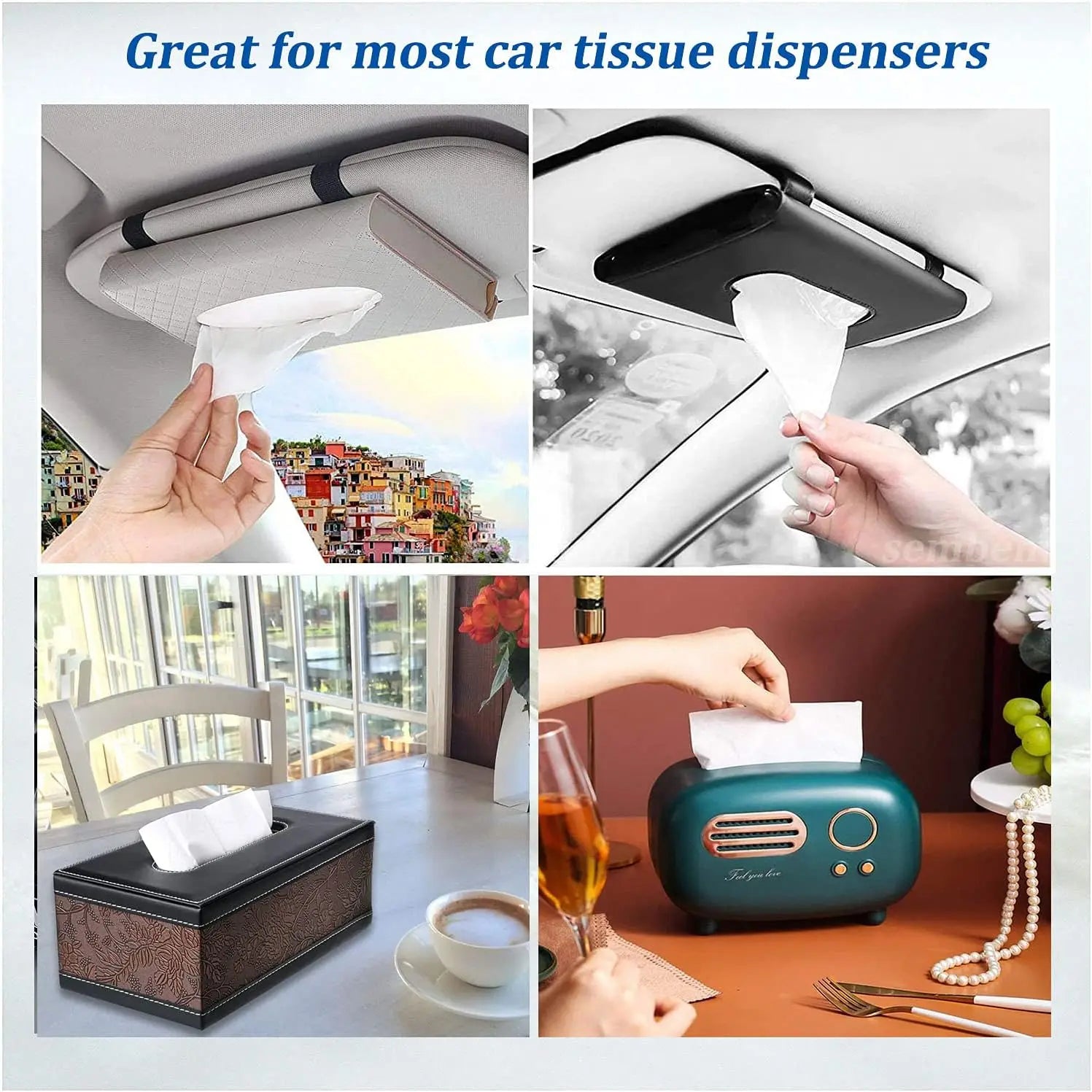 Car Tissue Refill, Disposable Facial Tissues, Face Towel, Tissues Travel Size Pack For Purse,Soft And Comfortable