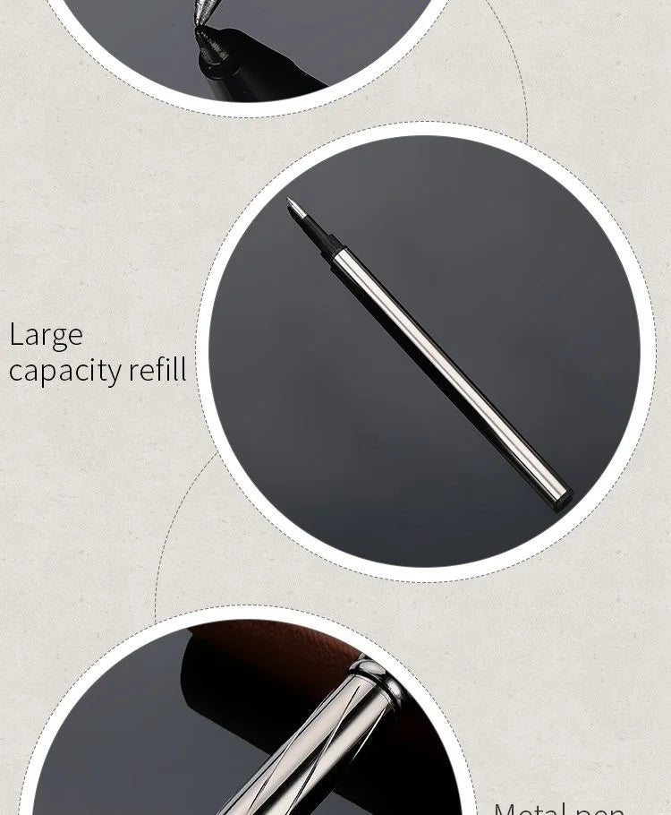1 PC High Quality Luxury Full Metal Ballpoint Pen Silver Plating Ball Pens Business Writing Signing School Office Supplies 03733