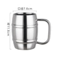 Double steel beer cup creative 304 stainless steel draft beer milk cup coffee milk tea cup children's drinking cup with handle