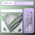 7 Pcs/set Mathematical Rulers Set Multi-function Professional Compass Ruler Drawing Tools School Supplies Students Stationery