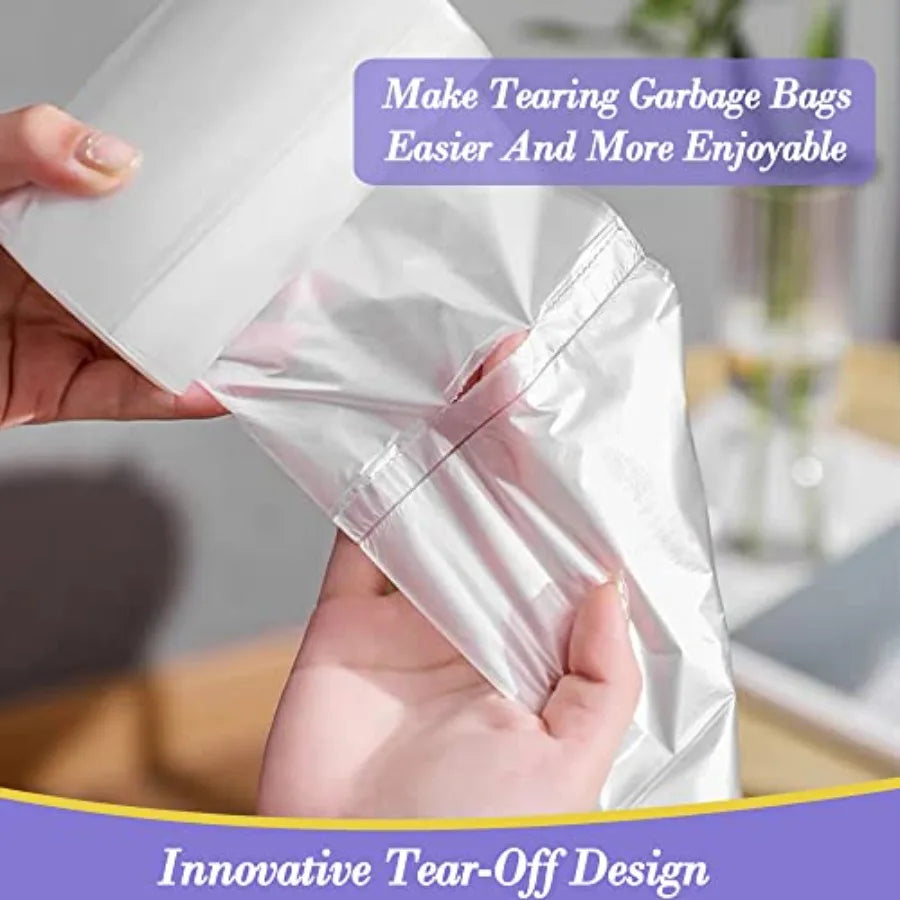 3 Gallon 120pcs Fit 3-3.2 Gal Small Clear Trash BagsPlastic Strong Clear Garbage Bags, Bathroom Trash Can Bin Liners, Waste Bas