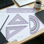 Multi functional geometric ruler set, protractor, triangle ruler, ruler, manual measurement and drawing tool