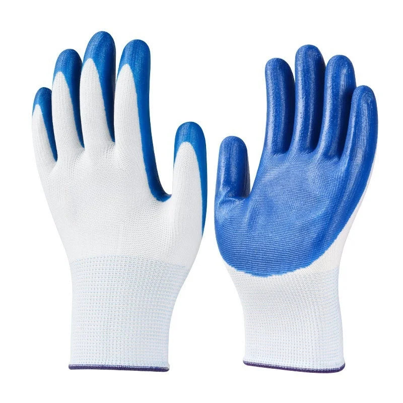 1/10pairs Non-slip Thicken Latex Rubber Safety Work Gloves Palm Coated Gloves Mechanic Working Gloves for Garden WorkTools
