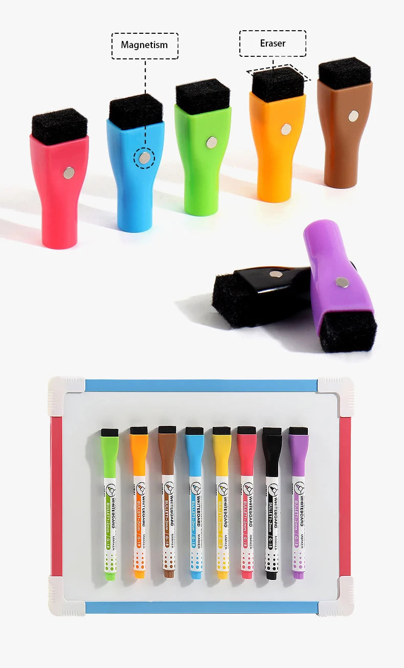 Reusable File Dry Erasable Pockets with Erasable Pen Kids Transparent  Pocket A4 Letter Hanging PET File for Teaching Supplies
