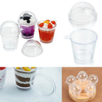 10pcs Miniature Frappuccino Cups With Cover Lid Ice Cream Cups Cake Decorating Disposable Cups